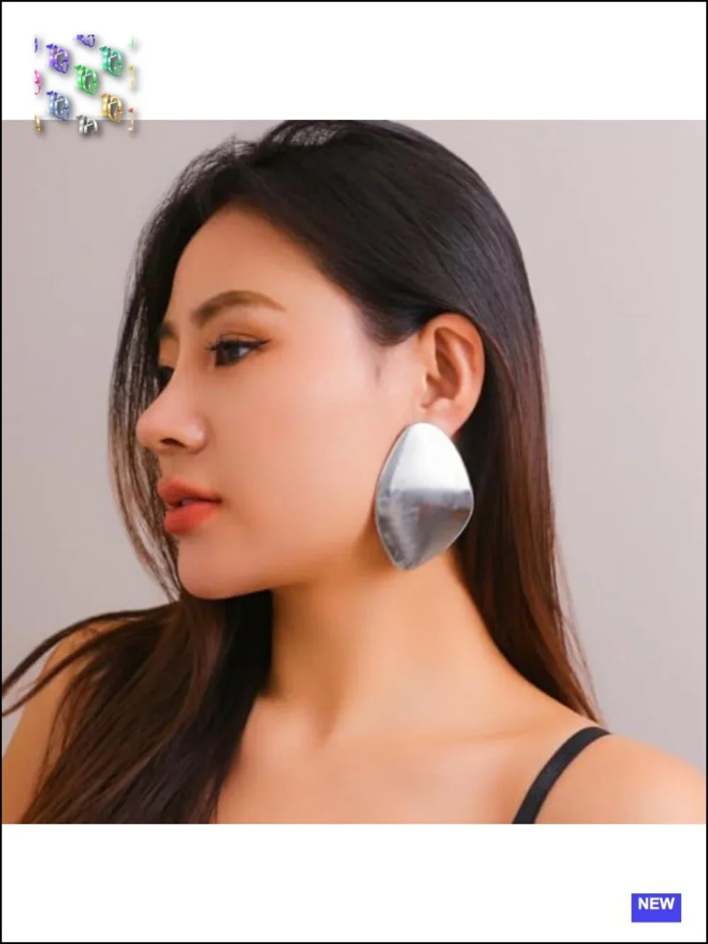 Large Irregular Geometric Drop Dangle Earrings Chunky Oval Round Pebble Shape